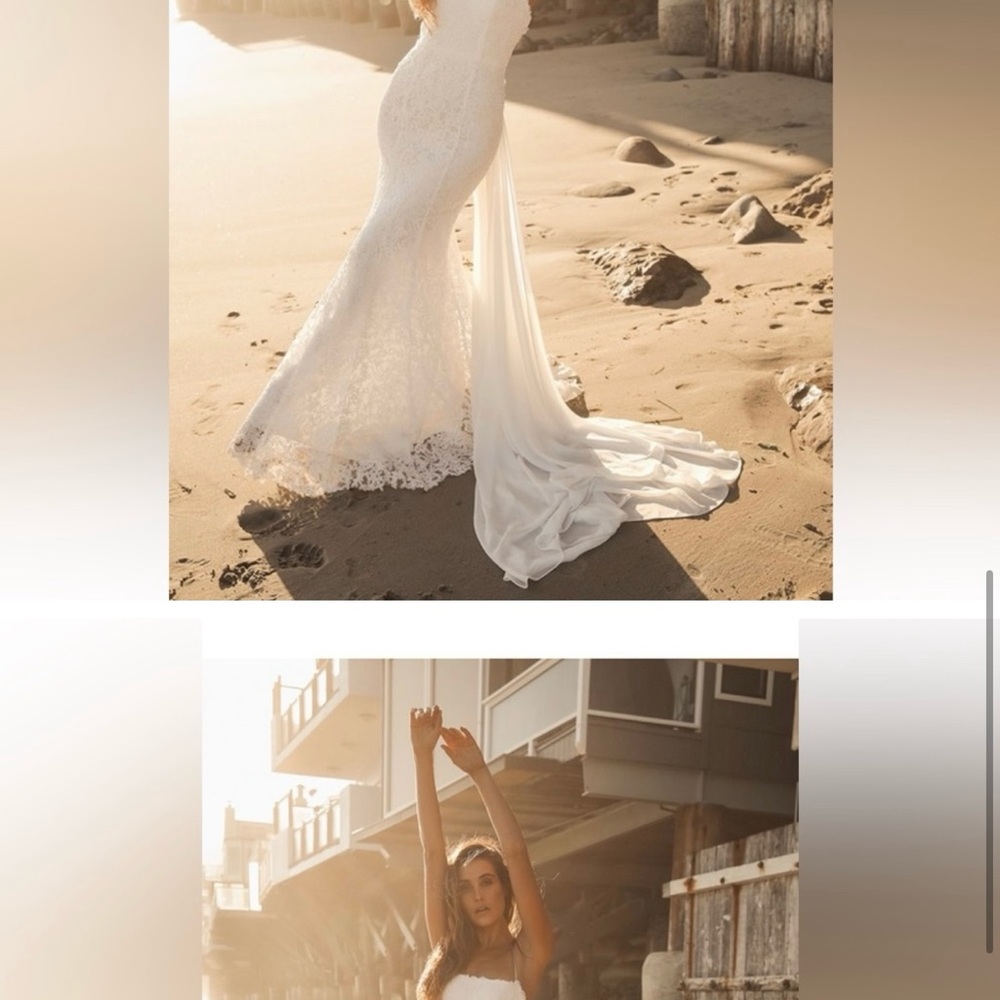 Lulu's Elegant White Lace Wedding Dress